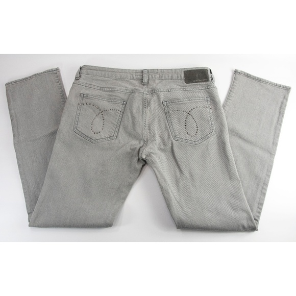 Calvin Klein Denim - Calvin Klein Rhinestone Grey Slim Skinny Jeans 33